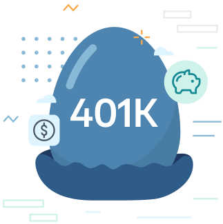 illustration of an egg with 401k written on it